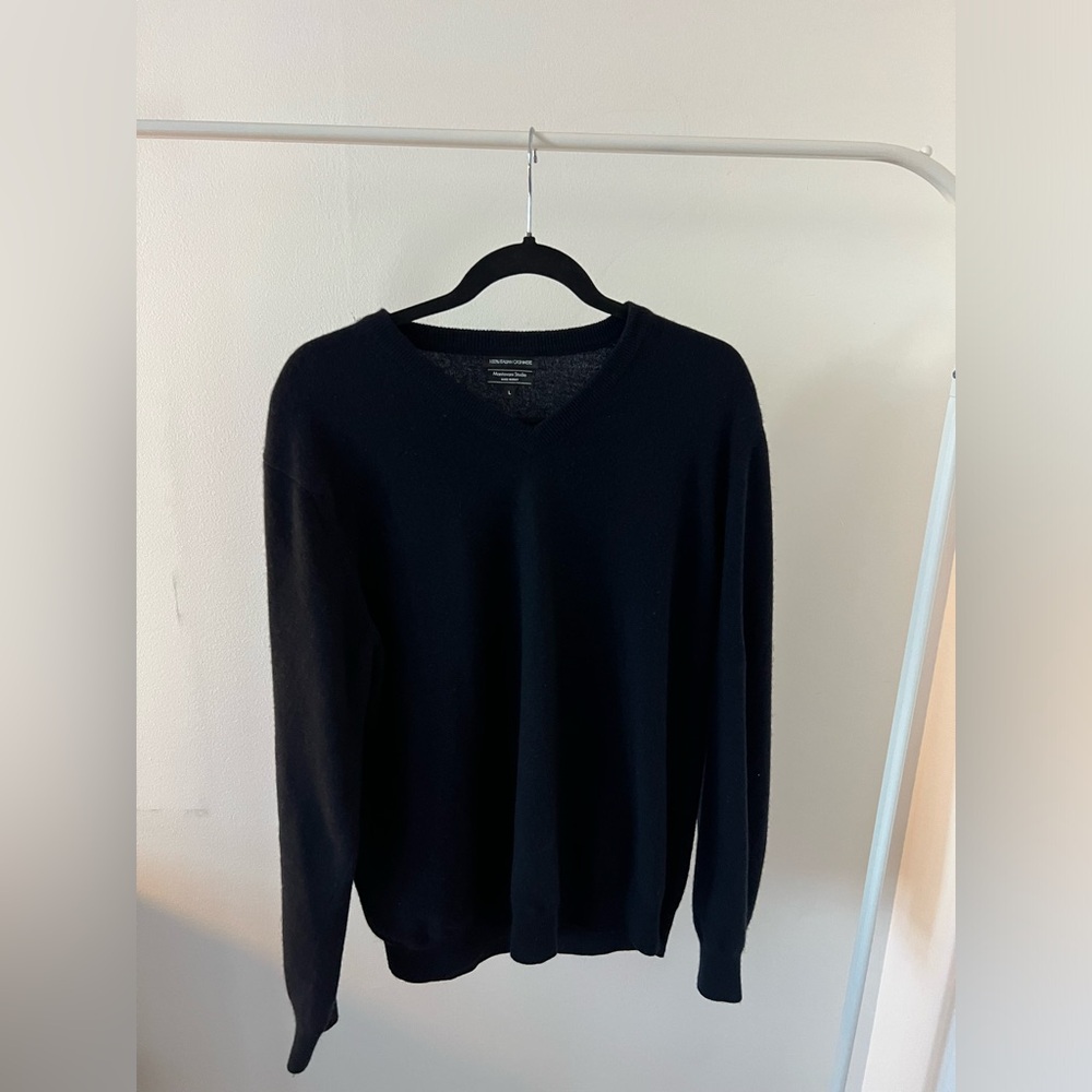 Men's Black V-Neck Sweater